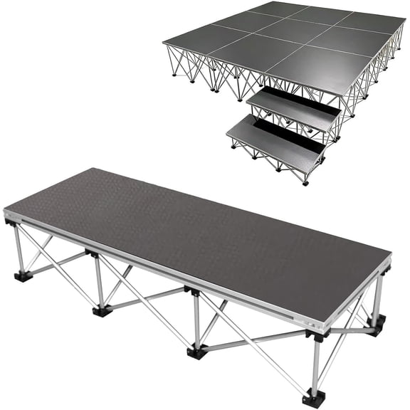 Hemoton Collapsible Step Stools for Adults Portable, 8" 16" 24" High Stage Platform Risers Adjustable Riser, Performances Events Stage Panel System(H 60cm/24")