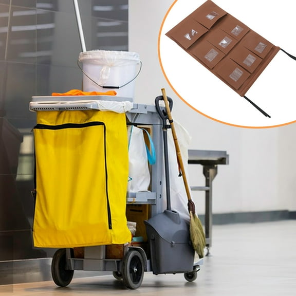 Hemoton Commercial Laundry Cart With Detachable Cleaning Bags And Storage Compartments Ideal For Housekeepers And Office Cleaning Staff