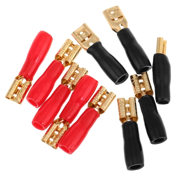 YOSADIER 10Pcs Speaker Wire Ends with Copper Crimp Terminals Black for Car Audio Systems