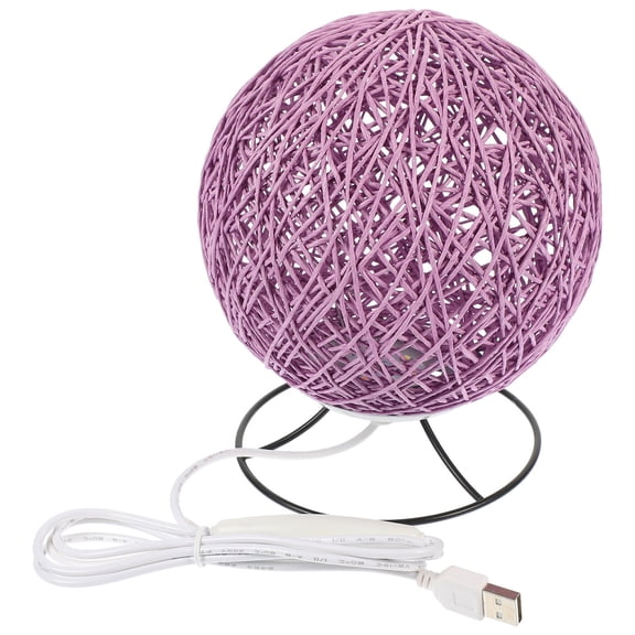 Hemoton Creative Night Light Moon Shaped Night Lamp Table Desk Decoration Lamp for Home Kids Room Bedroom (Purple 15cm Iron Rack)