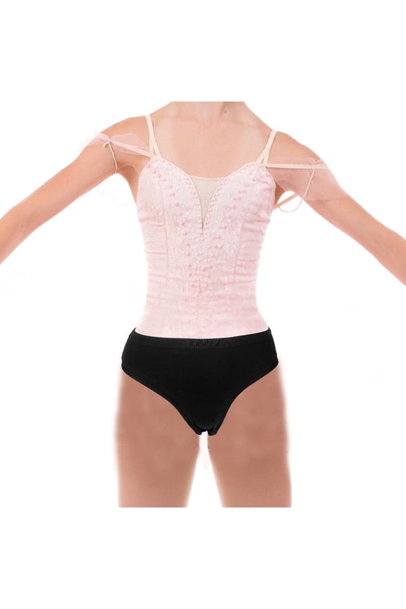 Cotton Ballet Briefs 1Set Black High Cut For Young Performers