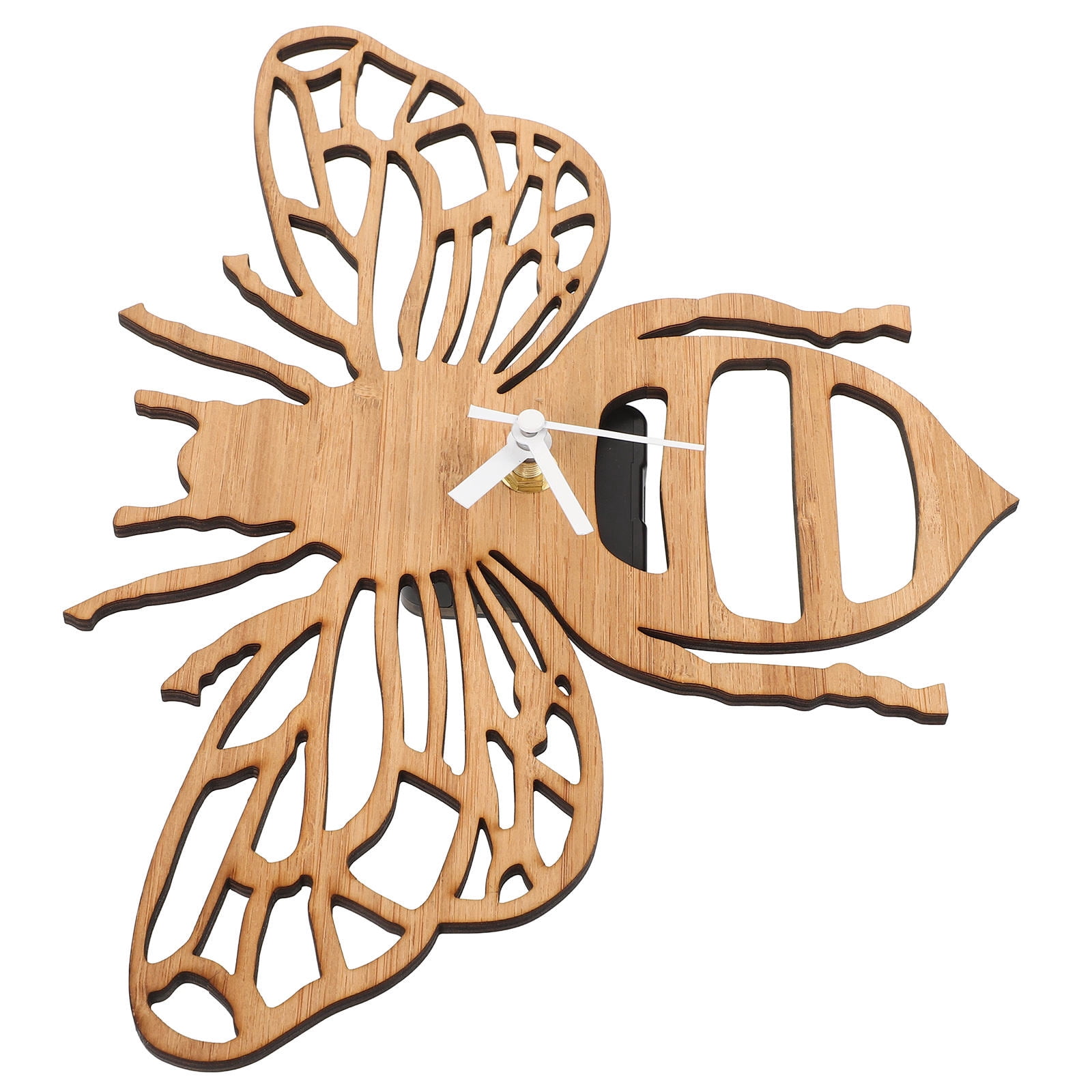 HEMOTON Bee Shaped Wall Clock for Home Decor Made of Wood and Metal ...
