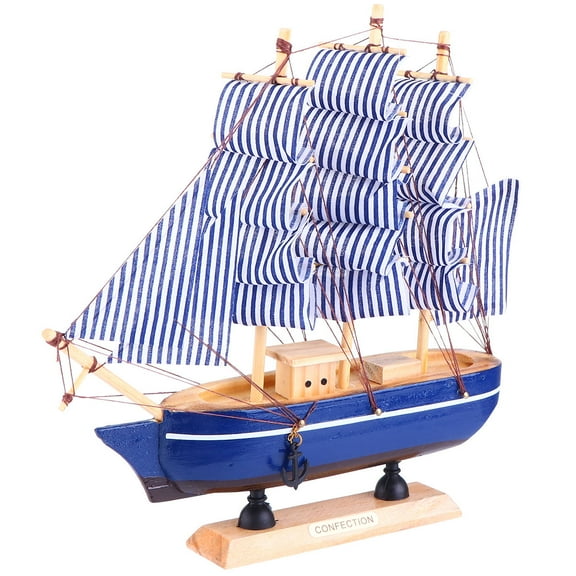 Hemoton Desktop Sailing Ships 24cm Sailboat Ornament Wood Decoration Durable Model