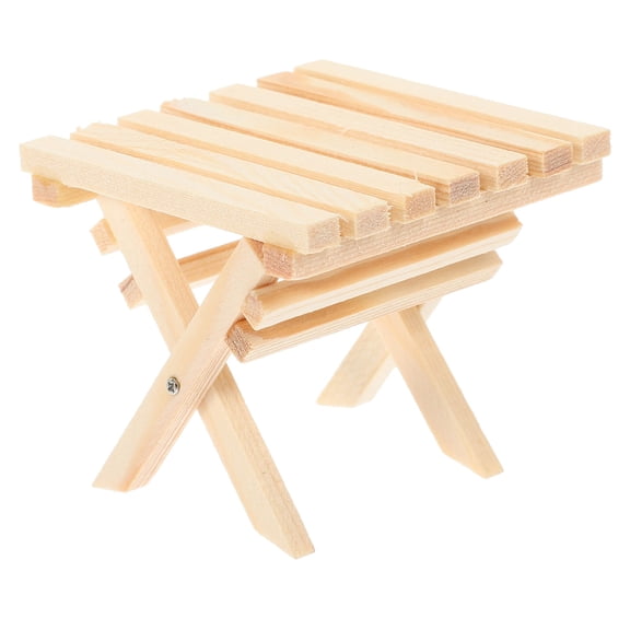 Hemoton Doll House Beach Table Model Doll House Furniture Prop Mini House Folding Table