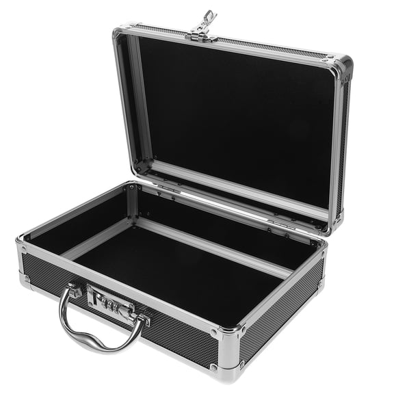 RENACLIPY Metal Briefcase Aluminum Alloy Black 1Set Portable Storage For Outdoor Use