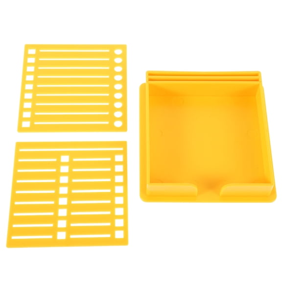 ORDDIART Yellow Plastic Note Pad Holder with Dual Slot Organizer for Desk and Workspace