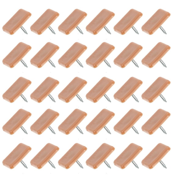 Homoyoyo Plastic Rectangular Sliding Nails Brown for Furniture Smooth Movement 40Pcs