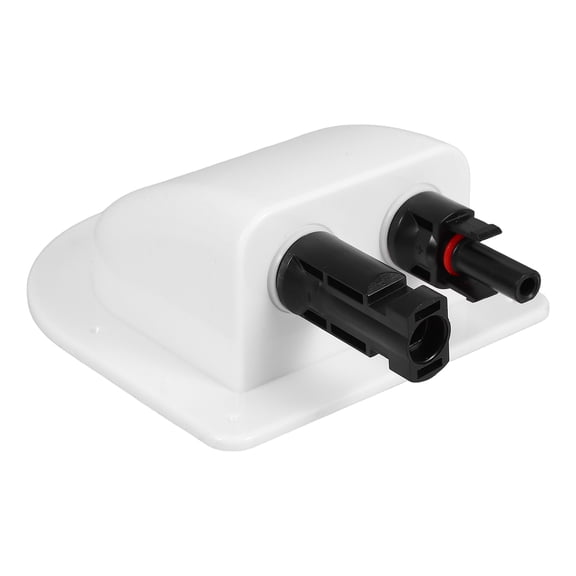 Hemoton Dual Cable Entry Housing Abs Photovoltaic Connector Waterproof Box Weatherproof Junction Box For Solar Projects On Rv Boat Camper Van White