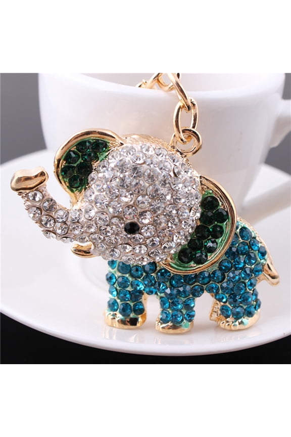 Elephant Rhinestone Keychain Zinc Alloy Keyring Charm 1 Piece Stylish Gift for Friends Daily Use