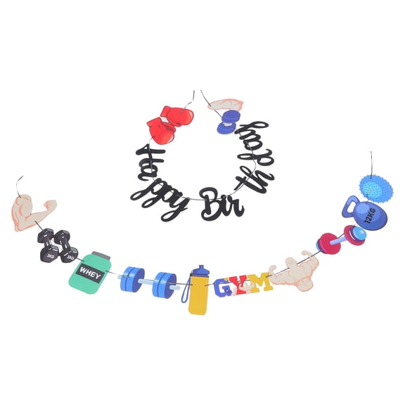 RENACLIPY Multi-Color Gym Party Banner Paper for Birthday Decorations and Gym Event Celebrations
