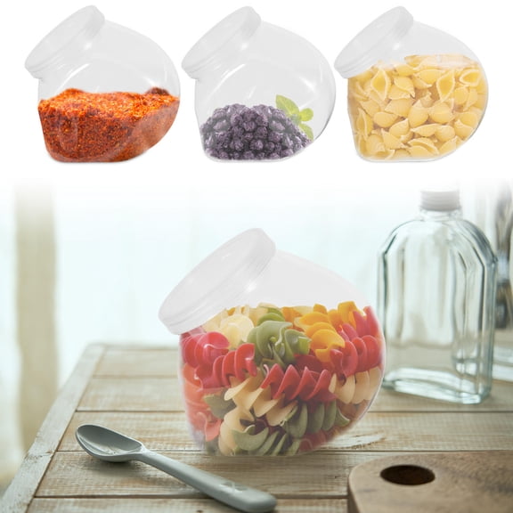 HEMOTON Transparent Reusable Plastic Bottle for Home Storage with Lid Convenient Widemouth Design 2000ml