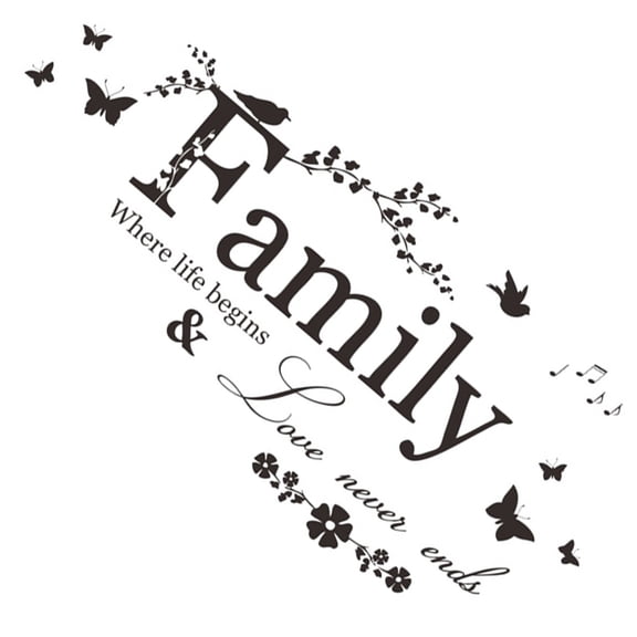Hemoton Family Removable Wall Stickers TV Background Home Decoration Art DIY Wall Decals