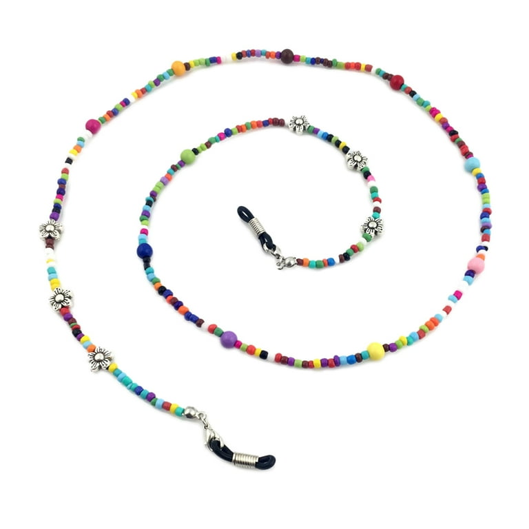 Hemoton Fashion Colorful Beaded Eyeglass Eyewears Sunglasses