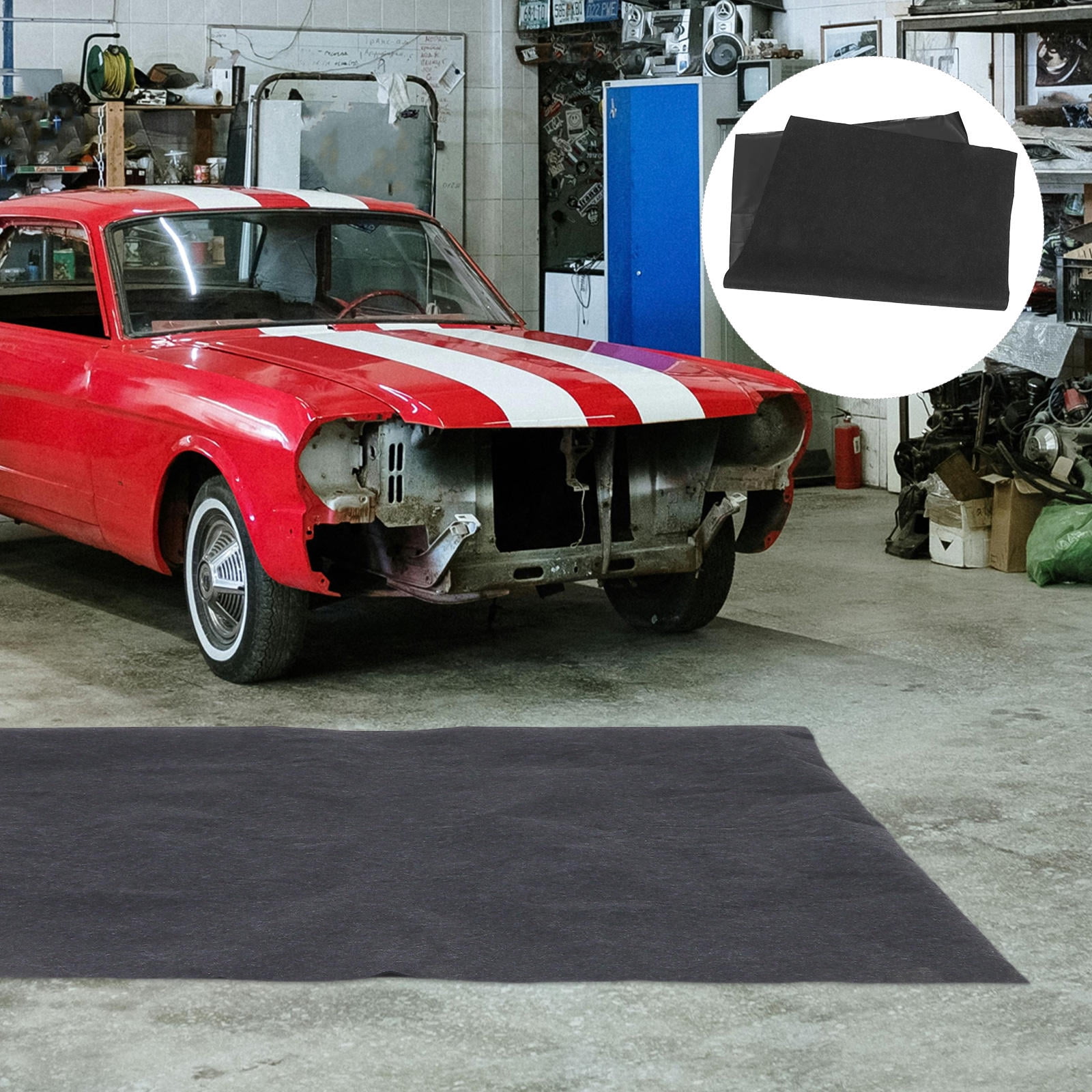 Hemoton Felt Garage Floor Mat Oil Spill Mat Driveway Garage Floor Containment Mat Oil Absorb Pad