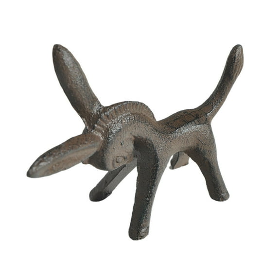 Hytrove Figurine Shape Cast Iron Donkey Dark Brown Home Decoration 1Pcs 5.1*1.6*3.7in