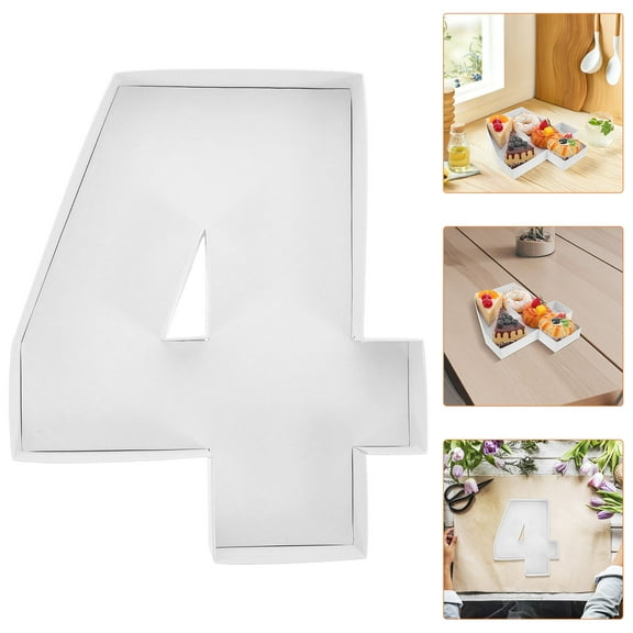 COOPHYA Grazing Board Container White 1Pack Number 4 Shape Charcuterie Tray for Parties