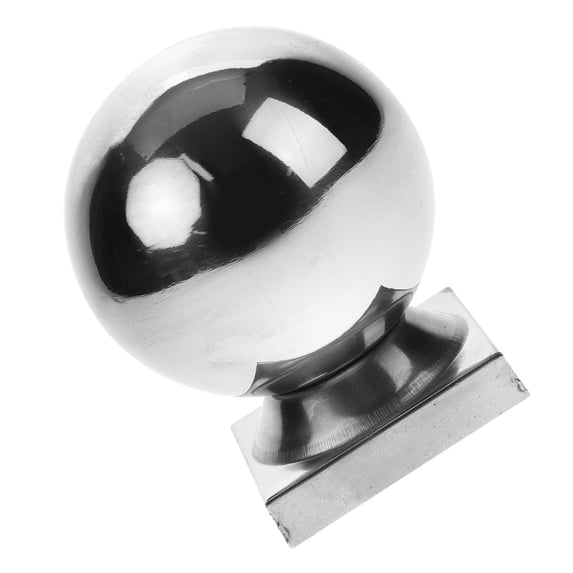 Hemoton Flagpole Topper Finial Flag Pole Ball Topper Ornament Stainless Steel Round Handrail End Caps Staircase Steps Hand Rail End Cover Handrail Fittings Silver 60mm