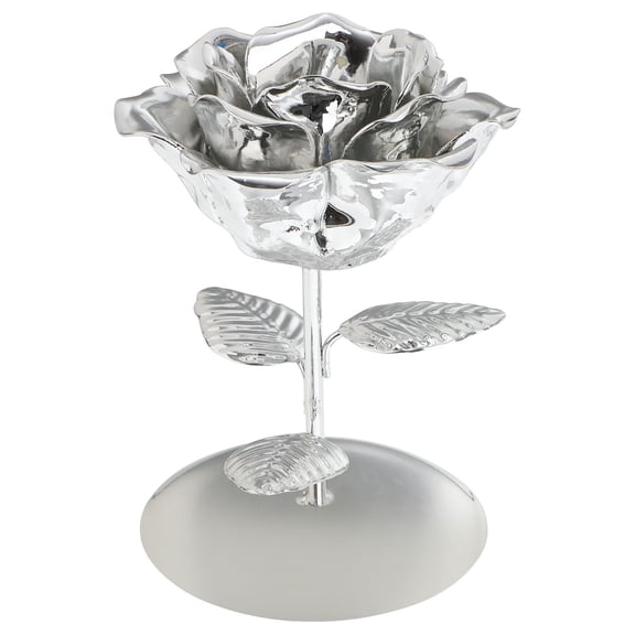 Hemoton Flower Candlestick Taper Holder Battery Operated Decoration