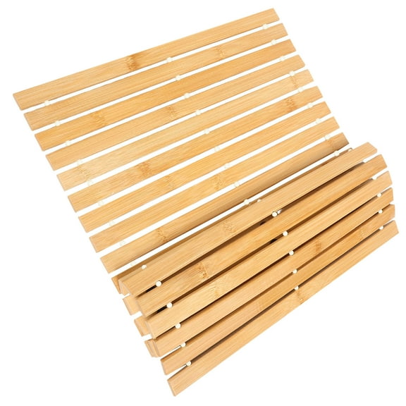 Hemoton Foldable Bamboo Shower Mat Non-Slip Bamboo Bathroom Mat For Spa And Sauna Use Bamboo Floor Mat Non-Slip Shower Mat For Home And Hotel