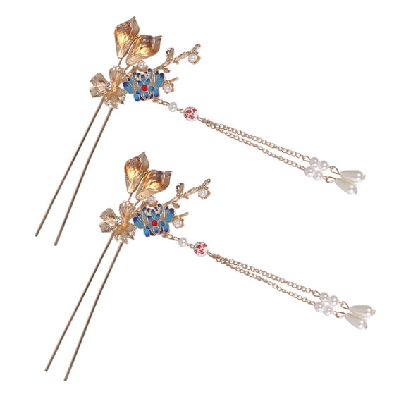 Hemoton Golden Chinese Hair Accesories Hairbrush Pretty Hairpin Bride Woman