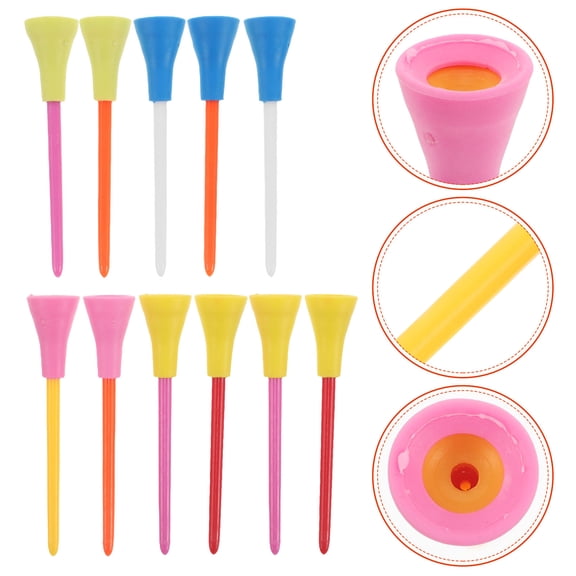Hemoton Golf Tees Set of 50 Unbreakable Plastic for Driving Range and Indoor Practice Multi Soft Material