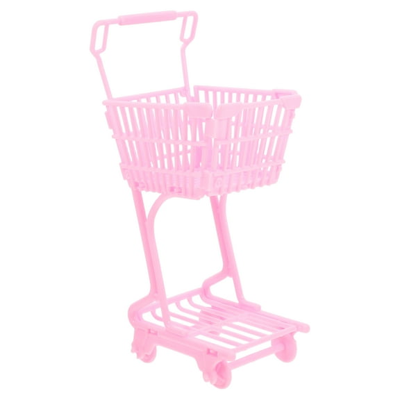 Hemoton Grocery Cart on Wheels Toy Baby Shopping Seat Covers Cute Trolley Rack Child Pink