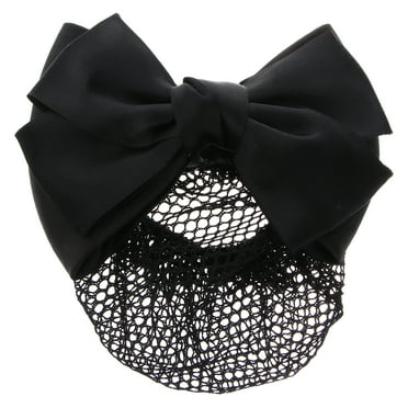 Hemoton Hair Net Bun Cover Ballet Bow Girls Nets Snood Snoods Bowknot Barrette Knitted Hairnet Hairnets Bows Clip Buns