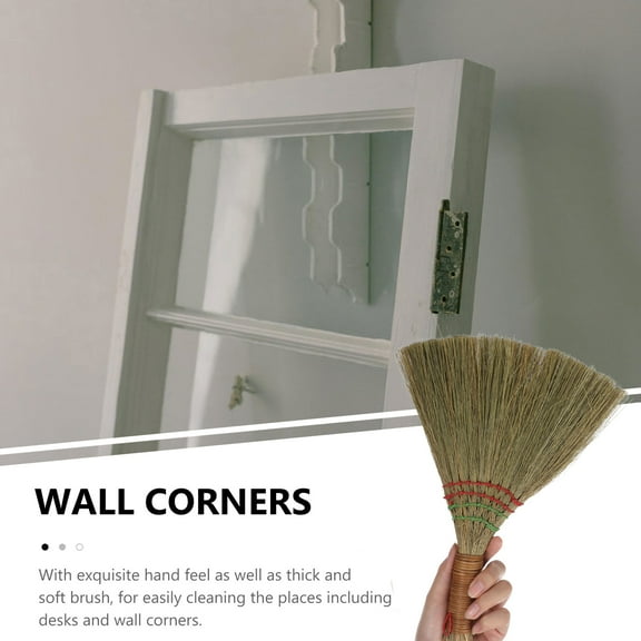 Hemoton Handheld Broom Small Whisk Broom Asian Style Grass Broom Small Hand Broom Brush For Outdoor Camping Desk And Table Cleaning Household Use