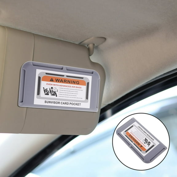 Hemoton Handicaps Placard Holder For Car Visor Disabled Parking Permit Sign Protector Card Slots Clip On Registration Holder Interior Decor Gray