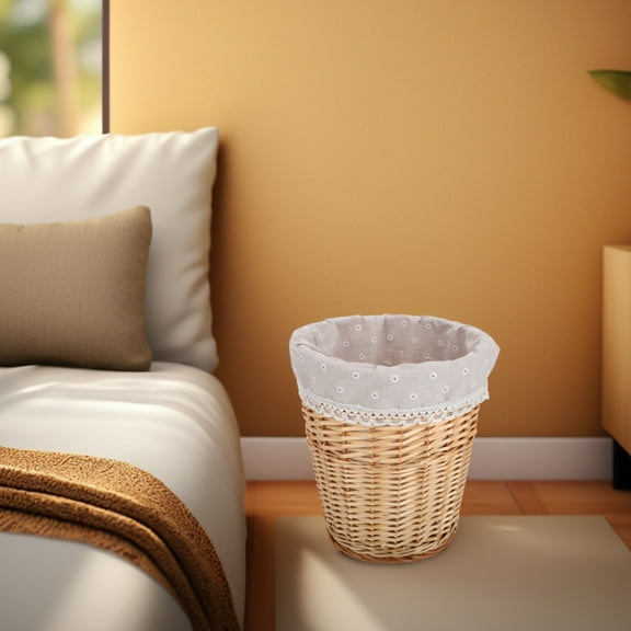 Hemoton Handwoven Straw Laundry Basket for Home Organization and Spacious Beige Storage .5x16x28 inches