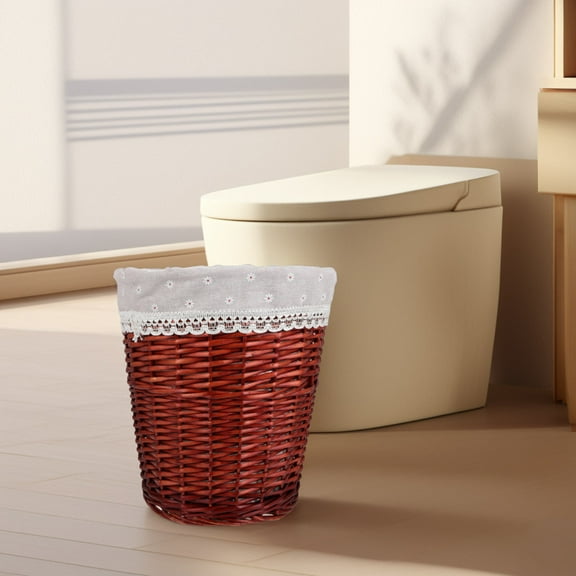 Hemoton Handwoven Straw Storage Basket for Home Organization Wicker Laundry Hamper for Dirty