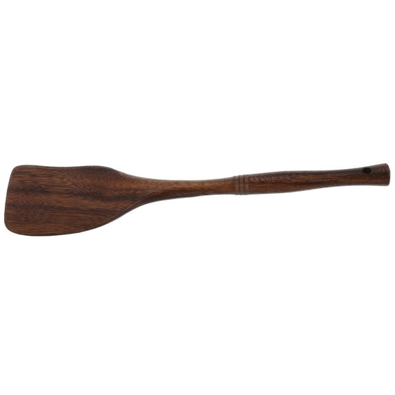 Hemoton Heavy Duty Long Handle Wooden Shovel Non-Stick Wooden Spatula Hotpot Wok Utensils Frying Turner for Kitchen Camping Outdoor Cooking