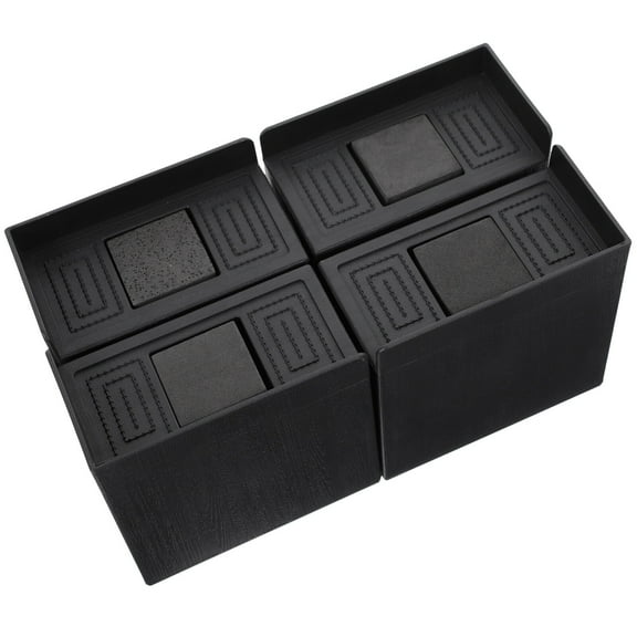 Hemoton Anti-Slip Furniture Risers Rubber Black Heavy Duty for Home 4Pcs