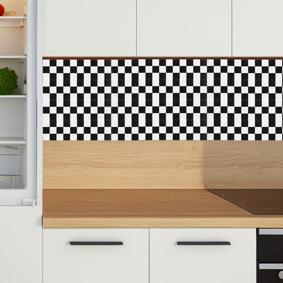 Hemoton Hemoton 2 Rolls Checkered Wallpaper Border Peel and Stick Self Adhesive Border Sticker Mirror Frame for Bedroom Bathroom Home Wall Decor