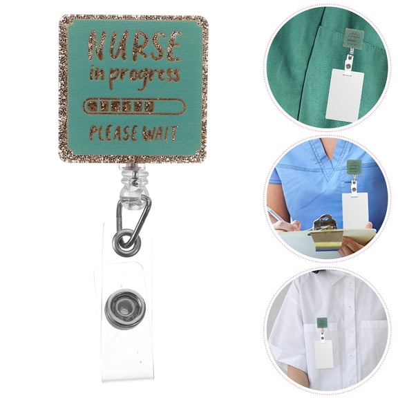 Hemoton Hooks Swivel Alligator Clip Compact Badge Holder Nurse Staff 5.7X3.6CM