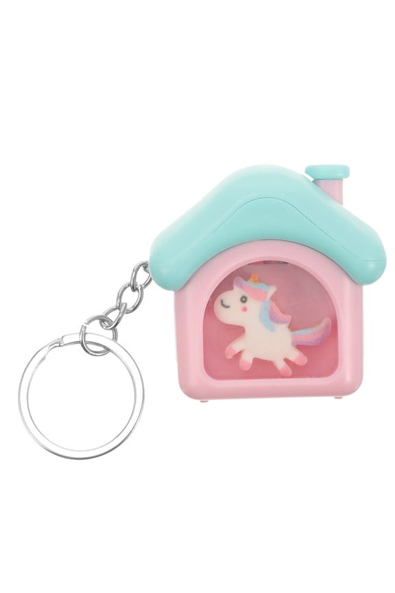 HOMEMAXS House Unicorn Keychain Cute Keyring Small Pendant Keychain Handbag Keychain with Light and Music