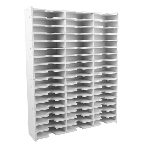 COOPHYA White PVC Inkpad Storage Organizer Box for Desktop Stamps Cards and Small Office Accessories
