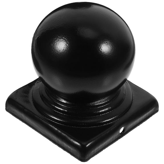 Hemoton  Iron Pillar Capital FENCE COVERS 3.15 Ball Post Caps for Railing Black
