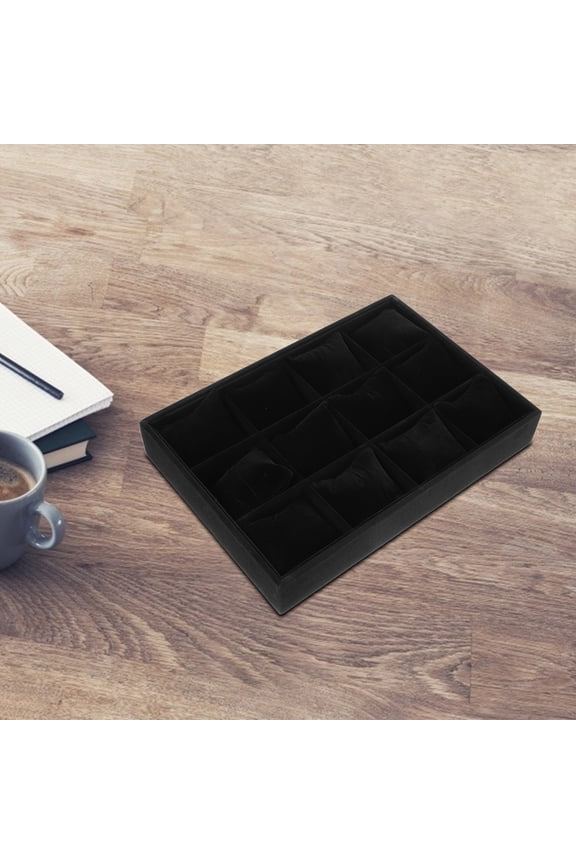 Hemoton Jewelry Tray With 12 Pillows Watch Organizer Bracelet Display Case For Selling Stackable Watch Tray For Show Jewelry Storage