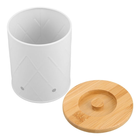 Hemoton Potato Onion Storage Canister Kitchen Pantry Organizer Jar Vegetable Fresh Keeper Vegetable Storage Tin With Bamboo Lid And Aerating Holes