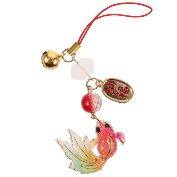 Hemoton Koi Fish Keychain Charm Chinese Style Lucky Pendant For Bag Phone Rear View Mirror Hanging Ornament Feng Shui Blessing Pendant