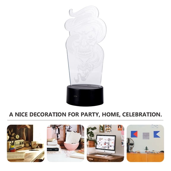 Phenofice Ghost Shaped 3D Night Light LED Acrylic Panel Lamp for Home Party Decoration Black