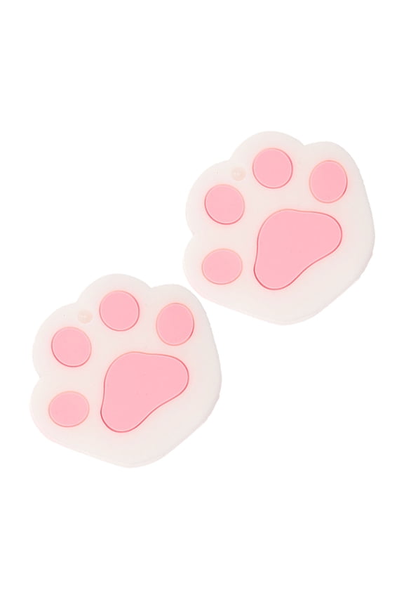 Silicone Key Protector Caps White Cat Paw Design for Decor 2Pcs