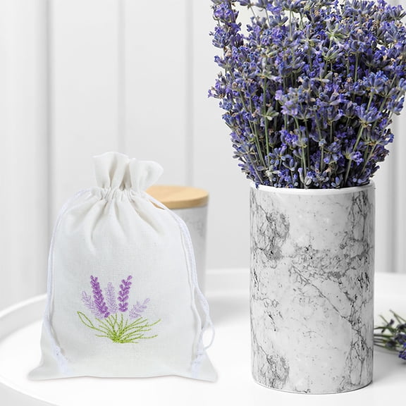 SOPOTUTU Small White Drawstring Sachet Bags for Lavender, Empty Pouches, 1 Set