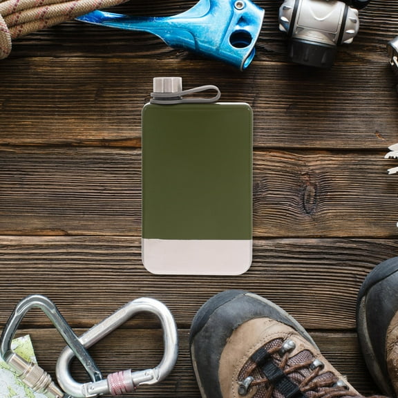 Hemoton Leakproof Hiking Flask Stainless Hip Flask Portable Metal Flask Flat Water Bottle for Outdoor Activities Hiking Backpacking