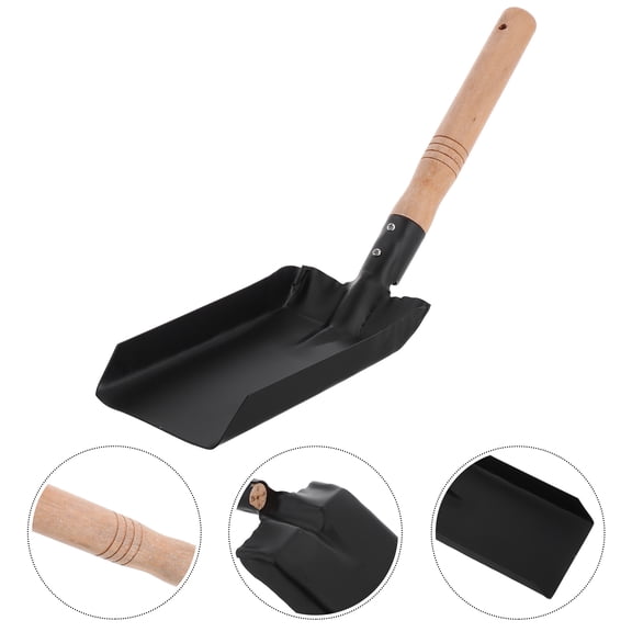 Hemoton Longlasting Iron Shovel With Wooden Handle For Gardening Household Use Multi-Function Iron Shovel Wood Handle Iron Shovel Convenient Garden Digging Shovel