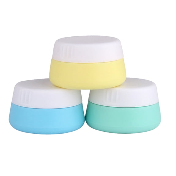 HEMOTON 3-Pack Silicone Cream Jars 20ML Portable Lotion Dispenser Bottles Small Emulsion Containers for Travel and Home Use, Mixed Colors