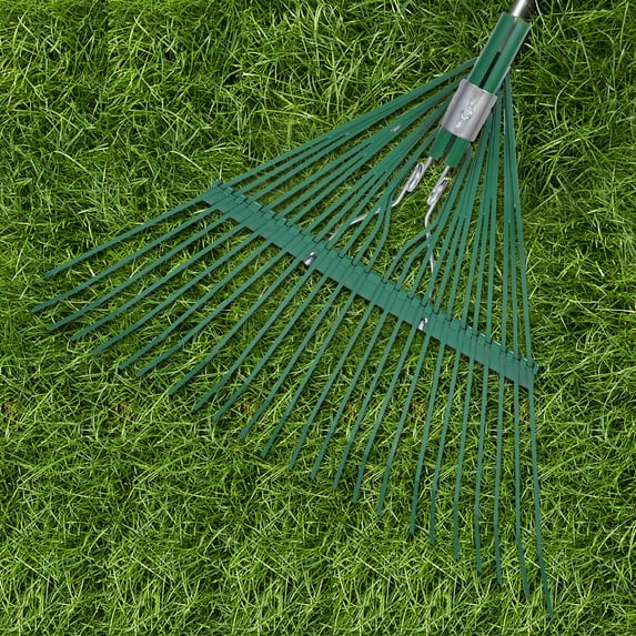 RENACLIPY Steel Rake Head Replacement Durable Teeth for Leaves and Lawns Green