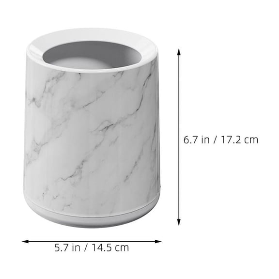 Hemoton Marble Wastebasket For Bathroom Decorative Trash Can For Kitchen Bedroom Office And Restroom Cute Mini Trash Can For Desk