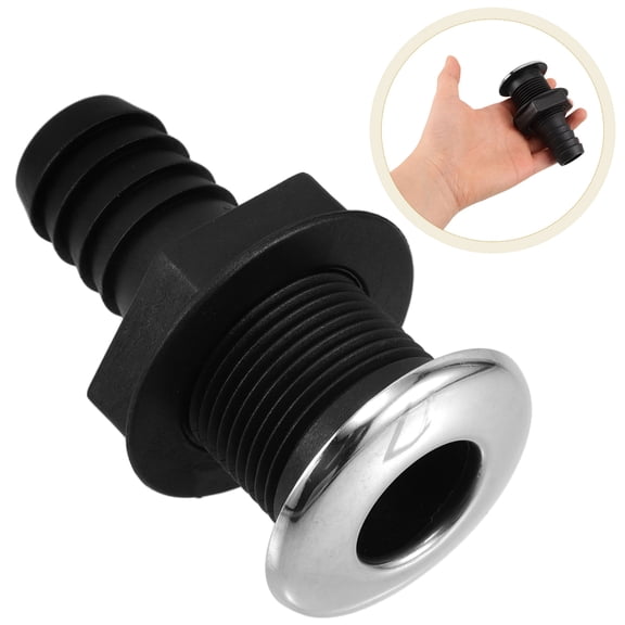 Hemoton Marine Thru Hull Exhaust Skin Fitting for Speedboat Parts and Yacht Accessory Through Hull Plug Boat Plumbing Fittings for Boats